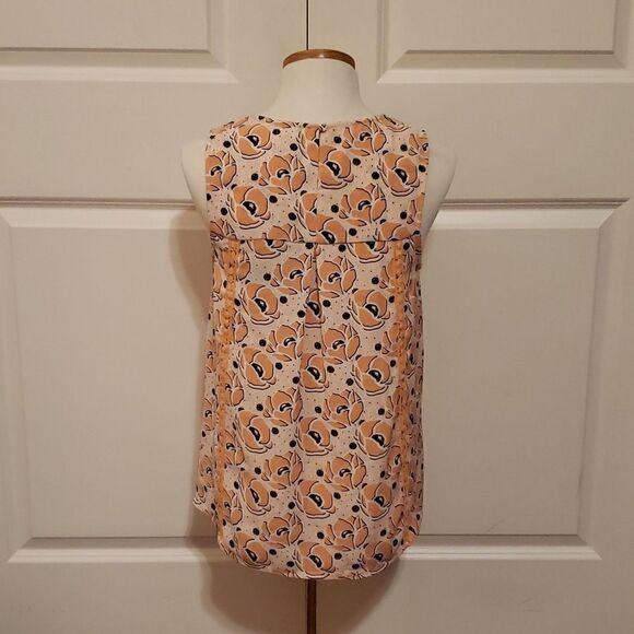 Stitch Fix Market & Spruce Crochet Detailed Tank Top Peach Floral Size Small NEW - Picture 2 of 5